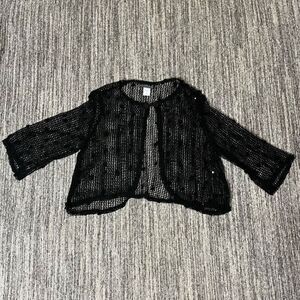 Fashque Womens‎ Size Medium Open Netted Cardigan Black Textured Whimsigoth NWOT